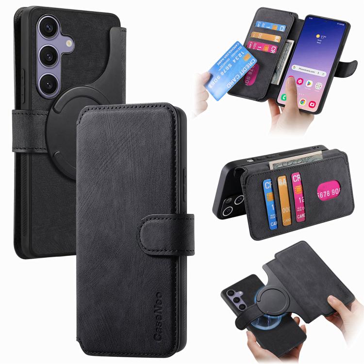 CaseNeo MagSafe RFID Anti-theft Retro Leather Phone Case, For Galaxy S26 FE 5G, For Galaxy S26+ 5G, For Galaxy S26 Ultra 5G, For Galaxy S26 5G, For Galaxy S25 FE 5G, For Galaxy S25 Edge 5G, For Galaxy S25 5G, For Galaxy S25+ 5G, For Galaxy S25 Ultra 5G...