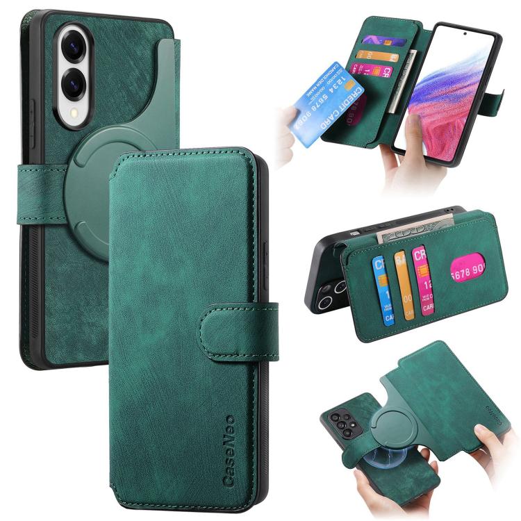 CaseNeo MagSafe RFID Anti-theft Retro Leather Phone Case, For Galaxy S26 FE 5G, For Galaxy S26+ 5G, For Galaxy S26 Ultra 5G, For Galaxy S26 5G, For Galaxy S25 FE 5G, For Galaxy S25 Edge 5G, For Galaxy S25 5G, For Galaxy S25+ 5G, For Galaxy S25 Ultra 5G...