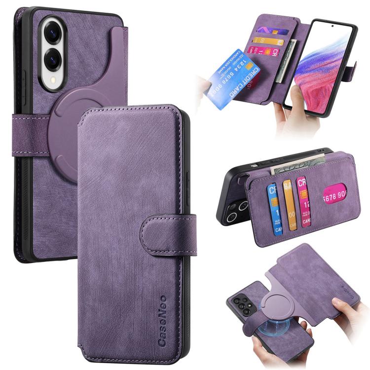 CaseNeo MagSafe RFID Anti-theft Retro Leather Phone Case, For Galaxy S26 FE 5G, For Galaxy S26+ 5G, For Galaxy S26 Ultra 5G, For Galaxy S26 5G, For Galaxy S25 FE 5G, For Galaxy S25 Edge 5G, For Galaxy S25 5G, For Galaxy S25+ 5G, For Galaxy S25 Ultra 5G...