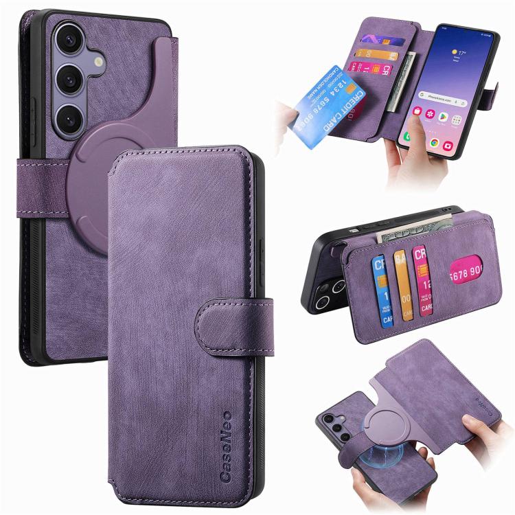 CaseNeo MagSafe RFID Anti-theft Retro Leather Phone Case, For Galaxy S26 FE 5G, For Galaxy S26+ 5G, For Galaxy S26 Ultra 5G, For Galaxy S26 5G, For Galaxy S25 FE 5G, For Galaxy S25 Edge 5G, For Galaxy S25 5G, For Galaxy S25+ 5G, For Galaxy S25 Ultra 5G...