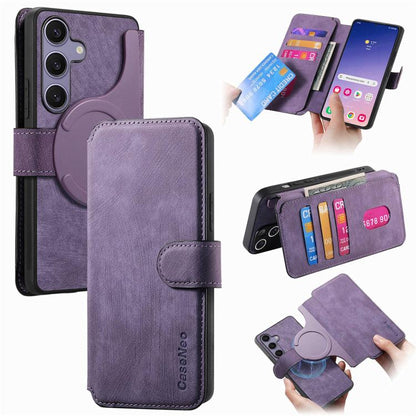 CaseNeo MagSafe RFID Anti-theft Retro Leather Phone Case, For Galaxy S26 FE 5G, For Galaxy S26+ 5G, For Galaxy S26 Ultra 5G, For Galaxy S26 5G, For Galaxy S25 FE 5G, For Galaxy S25 Edge 5G, For Galaxy S25 5G, For Galaxy S25+ 5G, For Galaxy S25 Ultra 5G...