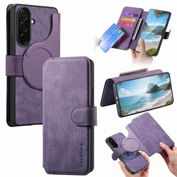 CaseNeo MagSafe RFID Anti-theft Retro Leather Phone Case, For Galaxy S26+ 5G, For Galaxy S26 Ultra 5G, For Galaxy S26 5G, For Galaxy S25 FE 5G, For Galaxy S25 Edge 5G, For Galaxy S25 5G, For Galaxy S25+ 5G, For Galaxy S25 Ultra 5G, For Galaxy S24 FE 5G...