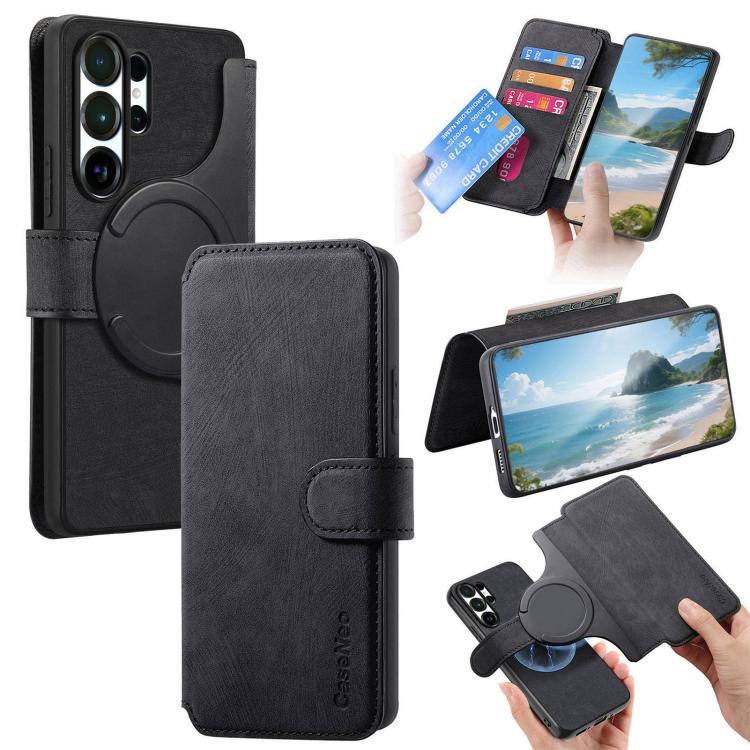 CaseNeo MagSafe RFID Anti-theft Retro Leather Phone Case, For Galaxy S26 FE 5G, For Galaxy S26+ 5G, For Galaxy S26 Ultra 5G, For Galaxy S26 5G, For Galaxy S25 FE 5G, For Galaxy S25 Edge 5G, For Galaxy S25 5G, For Galaxy S25+ 5G, For Galaxy S25 Ultra 5G...