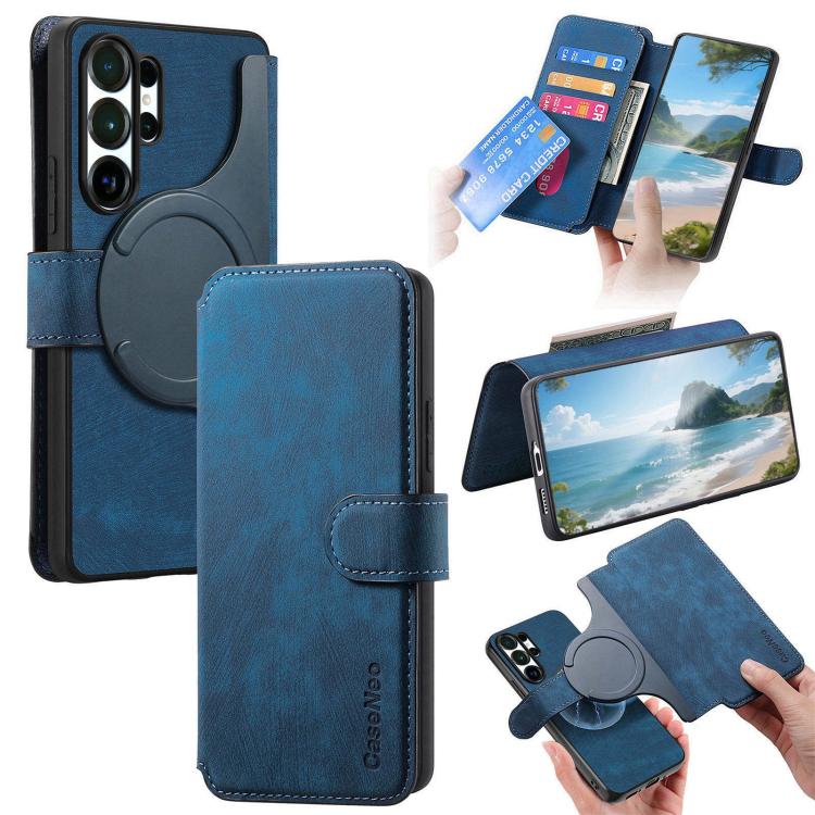 CaseNeo MagSafe RFID Anti-theft Retro Leather Phone Case, For Galaxy S26 FE 5G, For Galaxy S26+ 5G, For Galaxy S26 Ultra 5G, For Galaxy S26 5G, For Galaxy S25 FE 5G, For Galaxy S25 Edge 5G, For Galaxy S25 5G, For Galaxy S25+ 5G, For Galaxy S25 Ultra 5G...