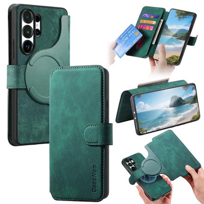 CaseNeo MagSafe RFID Anti-theft Retro Leather Phone Case, For Galaxy S26 FE 5G, For Galaxy S26+ 5G, For Galaxy S26 Ultra 5G, For Galaxy S26 5G, For Galaxy S25 FE 5G, For Galaxy S25 Edge 5G, For Galaxy S25 5G, For Galaxy S25+ 5G, For Galaxy S25 Ultra 5G...