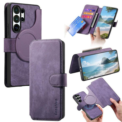 CaseNeo MagSafe RFID Anti-theft Retro Leather Phone Case, For Galaxy S26+ 5G, For Galaxy S26 Ultra 5G, For Galaxy S26 5G, For Galaxy S25 FE 5G, For Galaxy S25 Edge 5G, For Galaxy S25 5G, For Galaxy S25+ 5G, For Galaxy S25 Ultra 5G, For Galaxy S24 FE 5G...