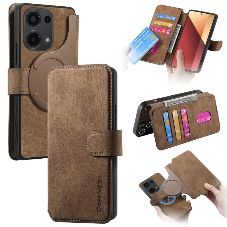CaseNeo MagSafe RFID Anti-theft Retro Leather Phone Case, For Redmi Note 13 Pro 4G, For Redmi 13C 4G / 13R, For Redmi Note 13 4G, For Redmi Note 13 Pro 5G, For Redmi Note 13 5G, For Redmi Note 13 Pro+ 5G, For Redmi Note 12 4G Global                    ...