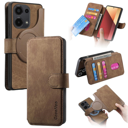 CaseNeo MagSafe RFID Anti-theft Retro Leather Phone Case, For Redmi Note 13 Pro 4G, For Redmi 13C 4G / 13R, For Redmi Note 13 4G, For Redmi Note 13 Pro 5G, For Redmi Note 13 5G, For Redmi Note 13 Pro+ 5G, For Redmi Note 12 4G Global                    ...