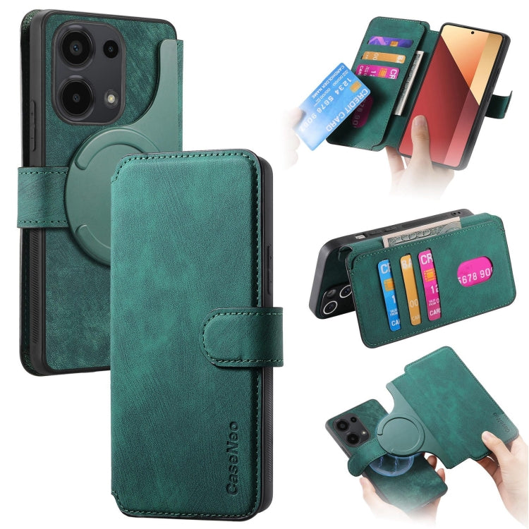 CaseNeo MagSafe RFID Anti-theft Retro Leather Phone Case, For Redmi Note 13 Pro 4G, For Redmi 13C 4G / 13R, For Redmi Note 13 4G, For Redmi Note 13 Pro 5G, For Redmi Note 13 5G, For Redmi Note 13 Pro+ 5G, For Redmi Note 12 4G Global                    ...