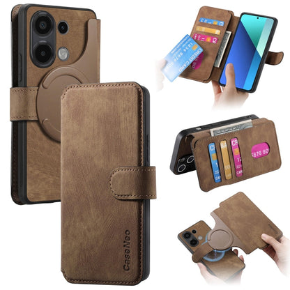 CaseNeo MagSafe RFID Anti-theft Retro Leather Phone Case, For Redmi Note 13 Pro 4G, For Redmi 13C 4G / 13R, For Redmi Note 13 4G, For Redmi Note 13 Pro 5G, For Redmi Note 13 5G, For Redmi Note 13 Pro+ 5G, For Redmi Note 12 4G Global                    ...
