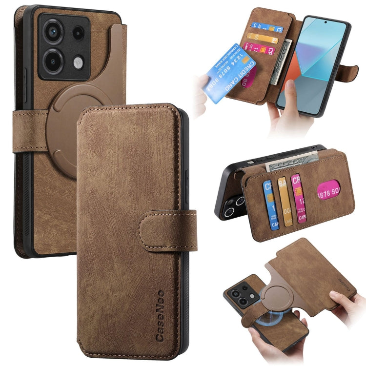 CaseNeo MagSafe RFID Anti-theft Retro Leather Phone Case, For Redmi Note 13 Pro 4G, For Redmi 13C 4G / 13R, For Redmi Note 13 4G, For Redmi Note 13 Pro 5G, For Redmi Note 13 5G, For Redmi Note 13 Pro+ 5G, For Redmi Note 12 4G Global                    ...