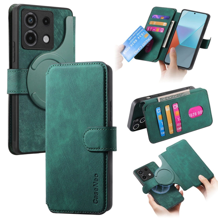 CaseNeo MagSafe RFID Anti-theft Retro Leather Phone Case, For Redmi Note 13 Pro 4G, For Redmi 13C 4G / 13R, For Redmi Note 13 4G, For Redmi Note 13 Pro 5G, For Redmi Note 13 5G, For Redmi Note 13 Pro+ 5G, For Redmi Note 12 4G Global                    ...