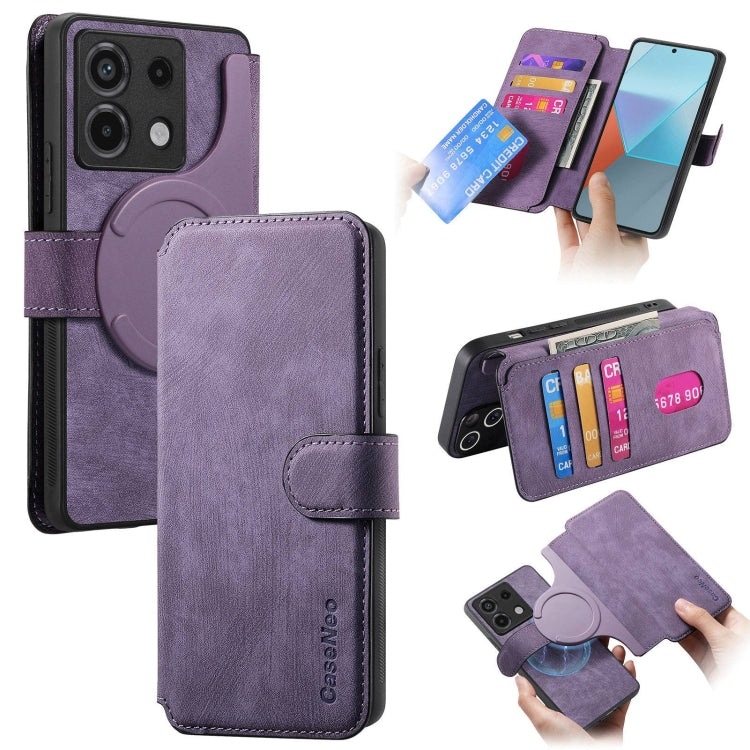 CaseNeo MagSafe RFID Anti-theft Retro Leather Phone Case, For Redmi Note 13 Pro 4G, For Redmi 13C 4G / 13R, For Redmi Note 13 4G, For Redmi Note 13 Pro 5G, For Redmi Note 13 5G, For Redmi Note 13 Pro+ 5G, For Redmi Note 12 4G Global                    ...