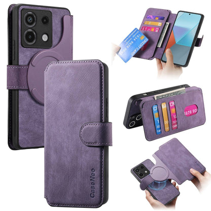CaseNeo MagSafe RFID Anti-theft Retro Leather Phone Case, For Redmi Note 13 Pro 4G, For Redmi 13C 4G / 13R, For Redmi Note 13 4G, For Redmi Note 13 Pro 5G, For Redmi Note 13 5G, For Redmi Note 13 Pro+ 5G, For Redmi Note 12 4G Global                    ...