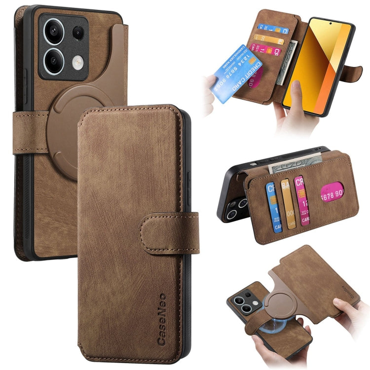 CaseNeo MagSafe RFID Anti-theft Retro Leather Phone Case, For Redmi Note 13 Pro 4G, For Redmi 13C 4G / 13R, For Redmi Note 13 4G, For Redmi Note 13 Pro 5G, For Redmi Note 13 5G, For Redmi Note 13 Pro+ 5G, For Redmi Note 12 4G Global                    ...
