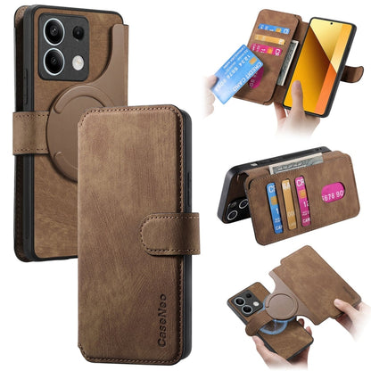 CaseNeo MagSafe RFID Anti-theft Retro Leather Phone Case, For Redmi Note 13 Pro 4G, For Redmi 13C 4G / 13R, For Redmi Note 13 4G, For Redmi Note 13 Pro 5G, For Redmi Note 13 5G, For Redmi Note 13 Pro+ 5G, For Redmi Note 12 4G Global                    ...