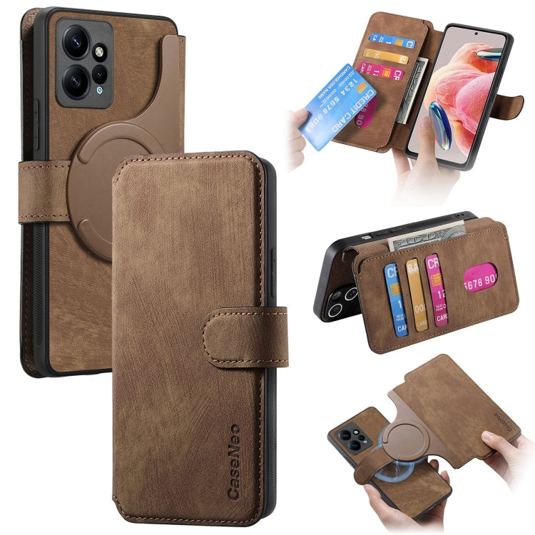 CaseNeo MagSafe RFID Anti-theft Retro Leather Phone Case, For Redmi Note 13 Pro 4G, For Redmi 13C 4G / 13R, For Redmi Note 13 4G, For Redmi Note 13 Pro 5G, For Redmi Note 13 5G, For Redmi Note 13 Pro+ 5G, For Redmi Note 12 4G Global                    ...