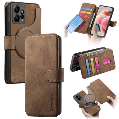 CaseNeo MagSafe RFID Anti-theft Retro Leather Phone Case, For Redmi Note 13 Pro 4G, For Redmi 13C 4G / 13R, For Redmi Note 13 4G, For Redmi Note 13 Pro 5G, For Redmi Note 13 5G, For Redmi Note 13 Pro+ 5G, For Redmi Note 12 4G Global                    ...