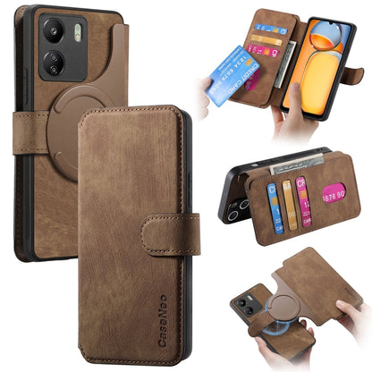 CaseNeo MagSafe RFID Anti-theft Retro Leather Phone Case, For Redmi Note 13 Pro 4G, For Redmi 13C 4G / 13R, For Redmi Note 13 4G, For Redmi Note 13 Pro 5G, For Redmi Note 13 5G, For Redmi Note 13 Pro+ 5G, For Redmi Note 12 4G Global                    ...