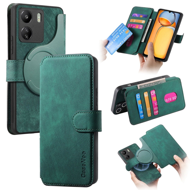 CaseNeo MagSafe RFID Anti-theft Retro Leather Phone Case, For Redmi Note 13 Pro 4G, For Redmi 13C 4G / 13R, For Redmi Note 13 4G, For Redmi Note 13 Pro 5G, For Redmi Note 13 5G, For Redmi Note 13 Pro+ 5G, For Redmi Note 12 4G Global                    ...