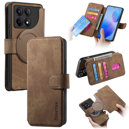 CaseNeo MagSafe RFID Anti-theft Retro Leather Phone Case, For Redmi Turbo 5 Max / Poco X8 Pro Max, For Redmi Turbo 5 5G / Poco X8 Pro 5G, For Redmi Note 15 Pro+ 5G Global 163.3mm, For Redmi Note 15 4G / 5G Global 164mm                                  ...