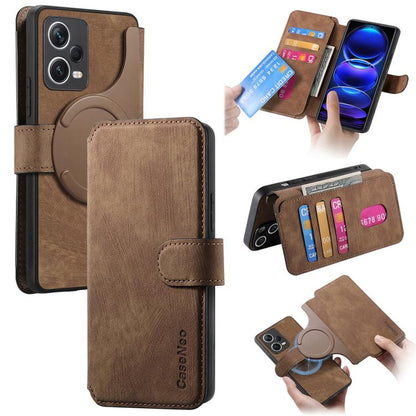 CaseNeo MagSafe RFID Anti-theft Retro Leather Phone Case, For Redmi Note 13 Pro 4G, For Redmi 13C 4G / 13R, For Redmi Note 13 4G, For Redmi Note 13 Pro 5G, For Redmi Note 13 5G, For Redmi Note 13 Pro+ 5G, For Redmi Note 12 4G Global                    ...