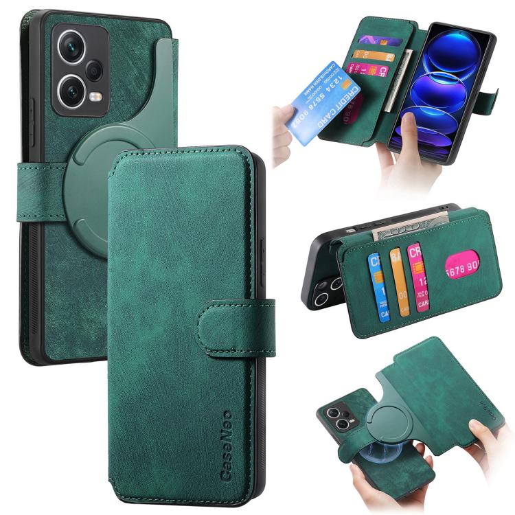 CaseNeo MagSafe RFID Anti-theft Retro Leather Phone Case, For Redmi Note 13 Pro 4G, For Redmi 13C 4G / 13R, For Redmi Note 13 4G, For Redmi Note 13 Pro 5G, For Redmi Note 13 5G, For Redmi Note 13 Pro+ 5G, For Redmi Note 12 4G Global                    ...