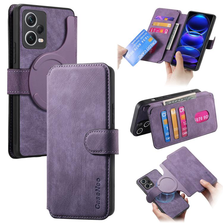 CaseNeo MagSafe RFID Anti-theft Retro Leather Phone Case, For Redmi Note 13 Pro 4G, For Redmi 13C 4G / 13R, For Redmi Note 13 4G, For Redmi Note 13 Pro 5G, For Redmi Note 13 5G, For Redmi Note 13 Pro+ 5G, For Redmi Note 12 4G Global                    ...