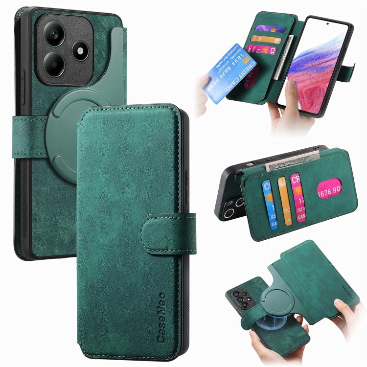 CaseNeo MagSafe RFID Anti-theft Retro Leather Phone Case, For Redmi Turbo 5 Max / Poco X8 Pro Max, For Redmi Turbo 5 5G / Poco X8 Pro 5G, For Redmi Note 15 Pro+ 5G Global 163.3mm, For Redmi Note 15 4G / 5G Global 164mm                                  ...