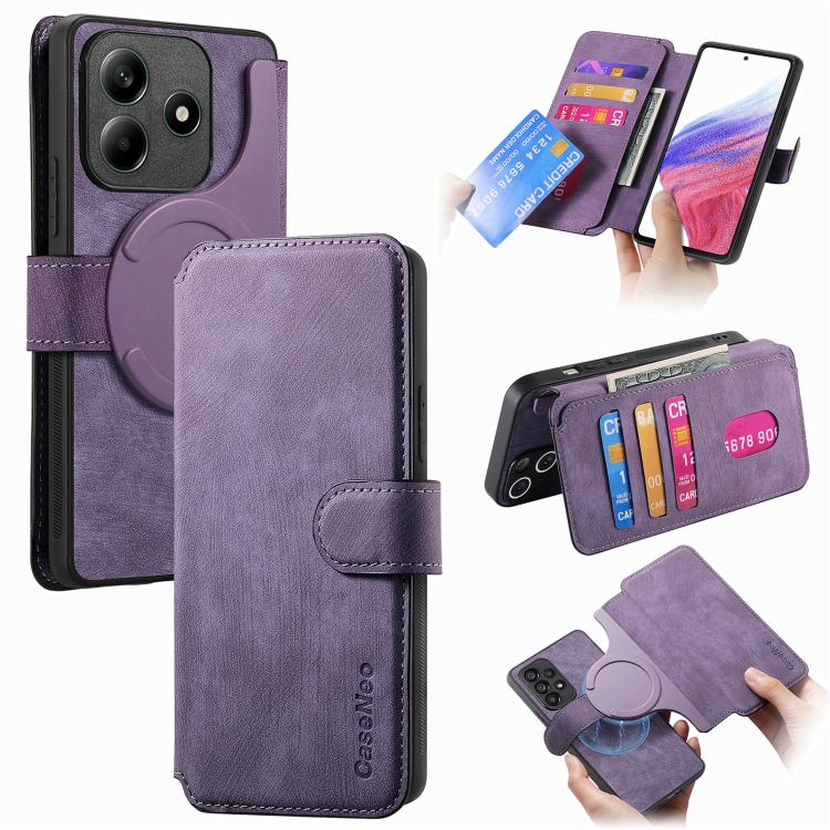 CaseNeo MagSafe RFID Anti-theft Retro Leather Phone Case, For Redmi Turbo 5 Max / Poco X8 Pro Max, For Redmi Turbo 5 5G / Poco X8 Pro 5G, For Redmi Note 15 Pro+ 5G Global 163.3mm, For Redmi Note 15 4G / 5G Global 164mm                                  ...