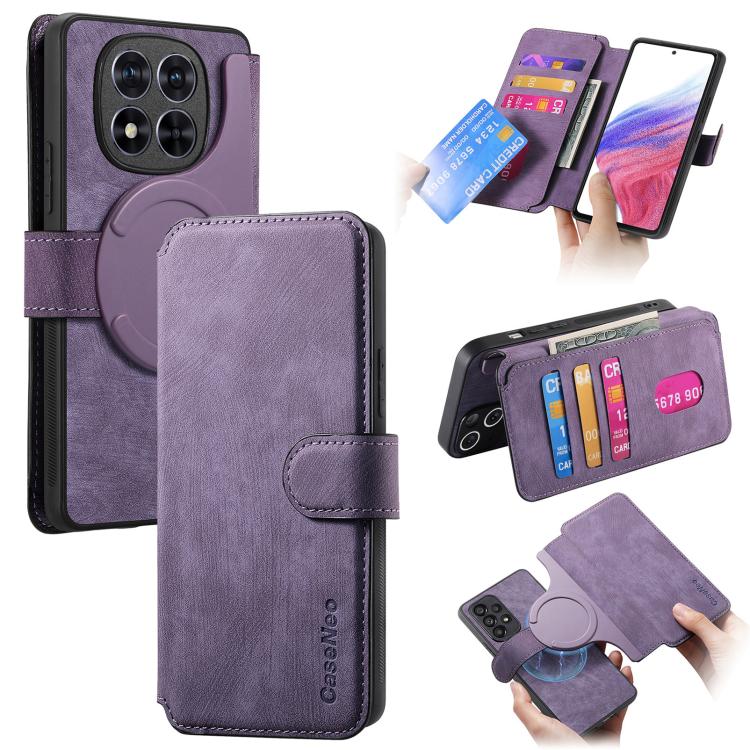 CaseNeo MagSafe RFID Anti-theft Retro Leather Phone Case, For Redmi Turbo 5 Max / Poco X8 Pro Max, For Redmi Turbo 5 5G / Poco X8 Pro 5G, For Redmi Note 15 Pro+ 5G Global 163.3mm, For Redmi Note 15 4G / 5G Global 164mm                                  ...