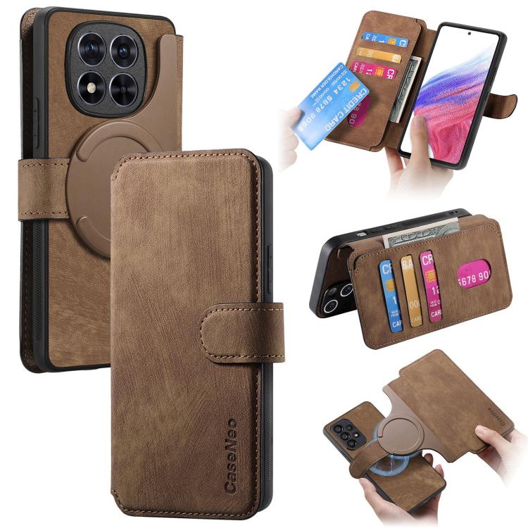 CaseNeo MagSafe RFID Anti-theft Retro Leather Phone Case, For Redmi Turbo 5 Max / Poco X8 Pro Max, For Redmi Turbo 5 5G / Poco X8 Pro 5G, For Redmi Note 15 Pro+ 5G Global 163.3mm, For Redmi Note 15 4G / 5G Global 164mm                                  ...
