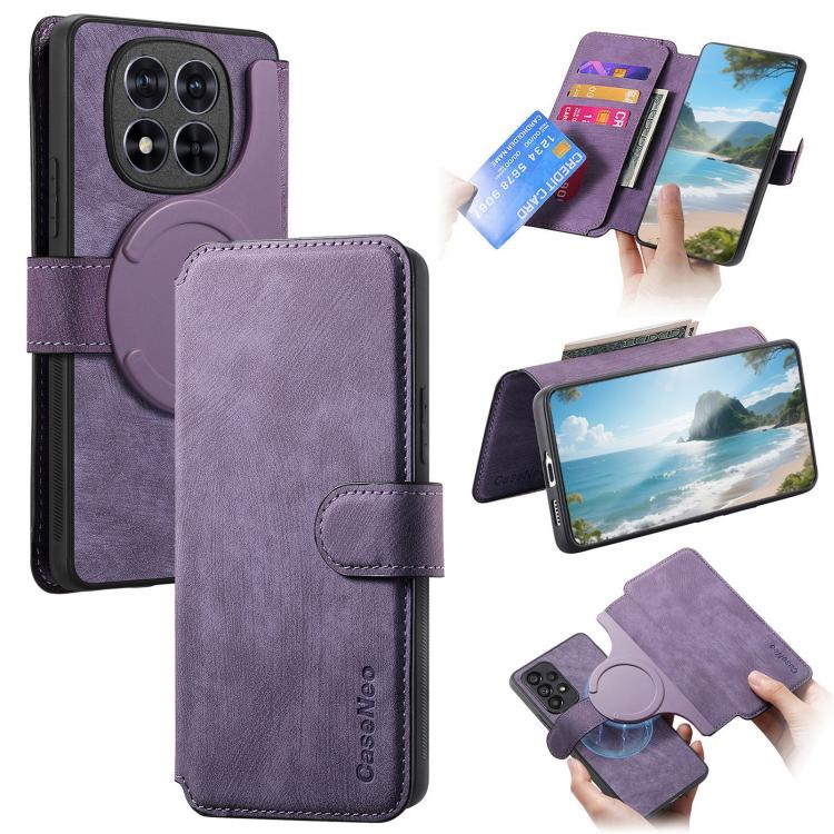 CaseNeo MagSafe RFID Anti-theft Retro Leather Phone Case, For Redmi Turbo 5 Max / Poco X8 Pro Max, For Redmi Turbo 5 5G / Poco X8 Pro 5G, For Redmi Note 15 Pro+ 5G Global 163.3mm, For Redmi Note 15 4G / 5G Global 164mm                                  ...