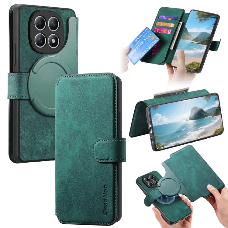 CaseNeo MagSafe RFID Anti-theft Retro Leather Phone Case, For Redmi Turbo 5 Max / Poco X8 Pro Max, For Redmi Turbo 5 5G / Poco X8 Pro 5G, For Redmi Note 15 Pro+ 5G Global 163.3mm, For Redmi Note 15 4G / 5G Global 164mm                                  ...