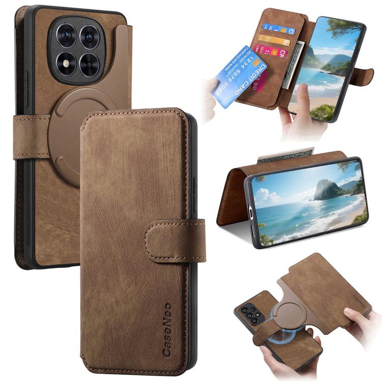 CaseNeo MagSafe RFID Anti-theft Retro Leather Phone Case, For Redmi Turbo 5 Max / Poco X8 Pro Max, For Redmi Turbo 5 5G / Poco X8 Pro 5G, For Redmi Note 15 Pro+ 5G Global 163.3mm, For Redmi Note 15 4G / 5G Global 164mm                                  ...