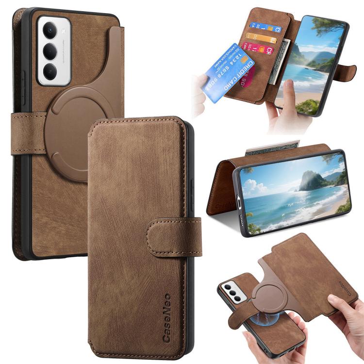 CaseNeo MagSafe RFID Anti-theft Retro Leather Phone Case, For Redmi Turbo 5 Max / Poco X8 Pro Max, For Redmi Turbo 5 5G / Poco X8 Pro 5G, For Redmi Note 15 Pro+ 5G Global 163.3mm, For Redmi Note 15 4G / 5G Global 164mm                                  ...