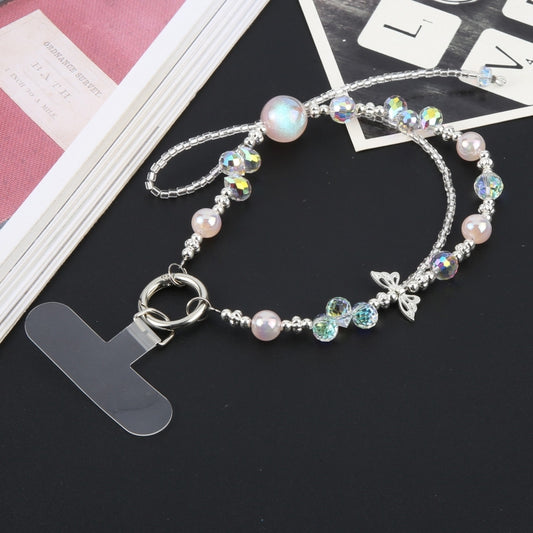Crystal Pearl Short Chain Anti-lost Mobile Phone Short Lanyard
