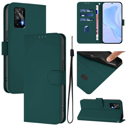 Skin Feel Solid Color Leather Phone Case with Lanyard, For Realme GT 5G / GT Neo 5G