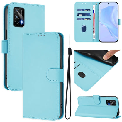 Skin Feel Solid Color Leather Phone Case with Lanyard, For Realme GT 5G / GT Neo 5G