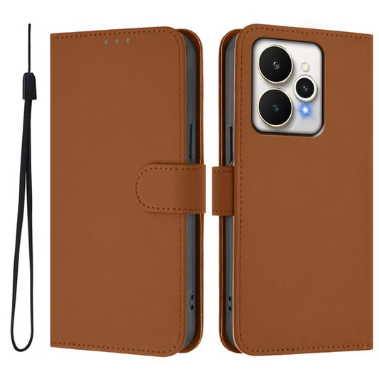 Skin Feel Solid Color Leather Phone Case with Lanyard, For Realme 15 / 15 Pro 5G Global, For Realme C71 4G Global, For Realme Neo7 Turbo 5G, For Realme V70 5G / 14X Global, For Realme Narzo 80 Pro