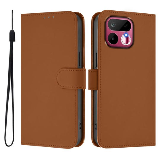 Skin Feel Solid Color Leather Phone Case with Lanyard, For Realme 16T 5G Global, For Realme C100 5G/15X 5G India, For Realme P4 Power 5G, For Realme Note 80 4G Global, For Realme C83 5G india / C85 5G