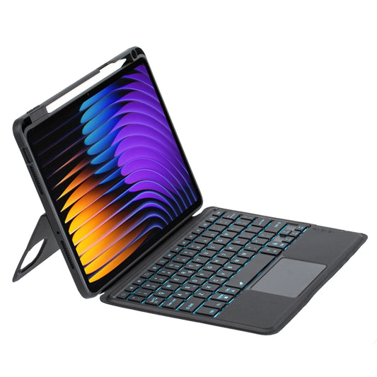 Abnehmbare beleuchtete Bluetooth-Tastatur-Lederhülle mit Touchpad, für Xiaomi Pad 8 / 8 Pro / 7 / 7 Pro, für Xiaomi Pad 7S Pro 12.5, für Xiaomi Pad 7 Ultra, für Xiaomi Pad 5 / 5 Pro 11, für Xiaomi Pad 5 12.4