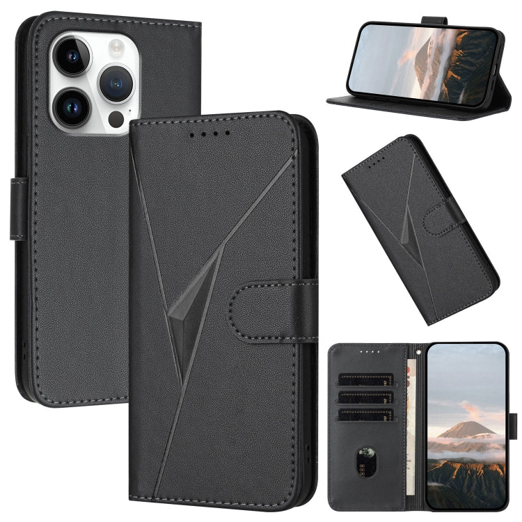 Triangle Pattern Buckle Clasp Leather Phone Case
