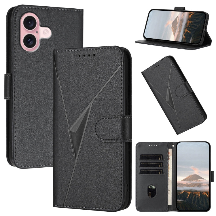 Triangle Pattern Buckle Clasp Leather Phone Case
