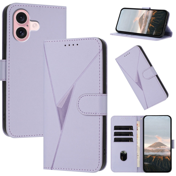 Triangle Pattern Buckle Clasp Leather Phone Case