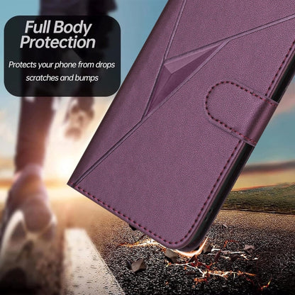 Triangle Pattern Buckle Clasp Leather Phone Case