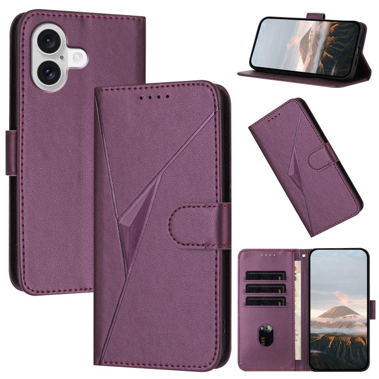 Triangle Pattern Buckle Clasp Leather Phone Case