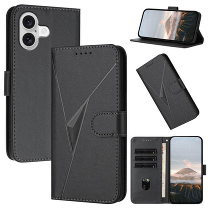 Triangle Pattern Buckle Clasp Leather Phone Case