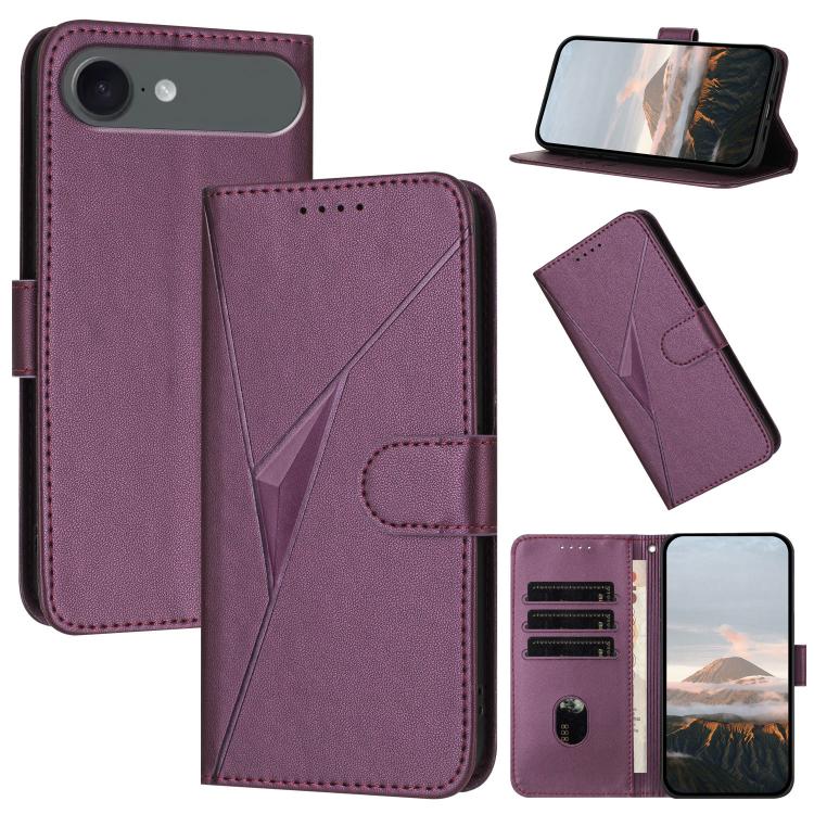 Triangle Pattern Buckle Clasp Leather Phone Case