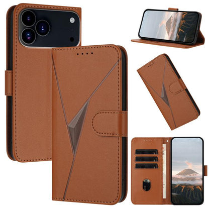 Triangle Pattern Buckle Clasp Leather Phone Case, For iPhone 17e / 16e, For iPhone 17 Pro Max, For iPhone 17 Pro, For iPhone 17, For iPhone Air, For iPhone 16 Pro Max, For iPhone 16 Pro, For iPhone 16 Plus, For iPhone 16, For iPhone 15 Pro Max         ...